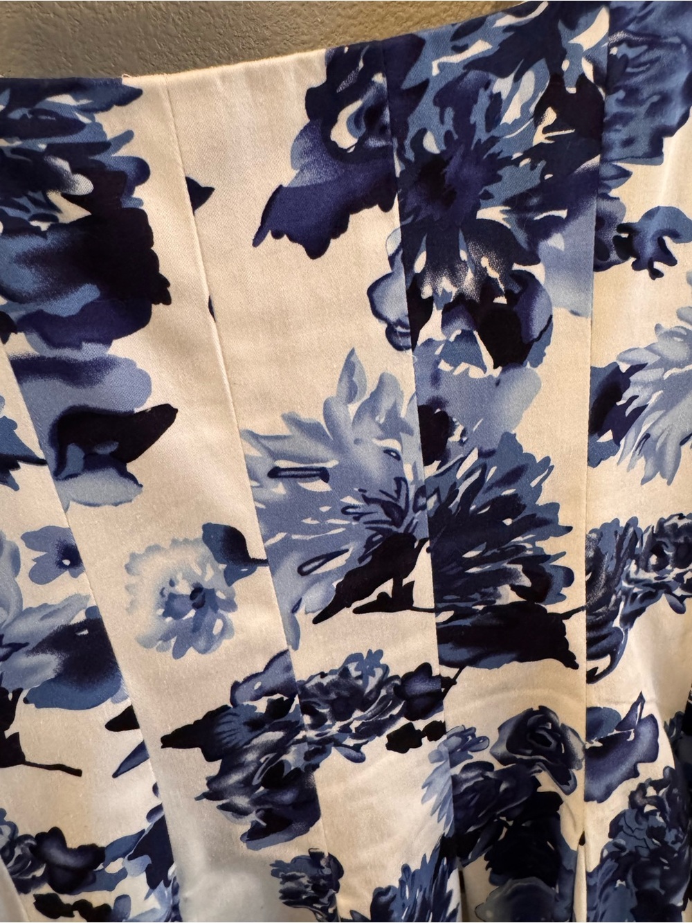 American Living White Dress with Blue Floral Print - Picture 3 of 5